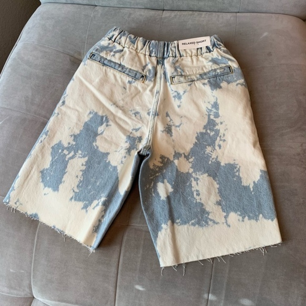Zara Bleached Blue and Cream Jean Shorts - Picture 5 of 16